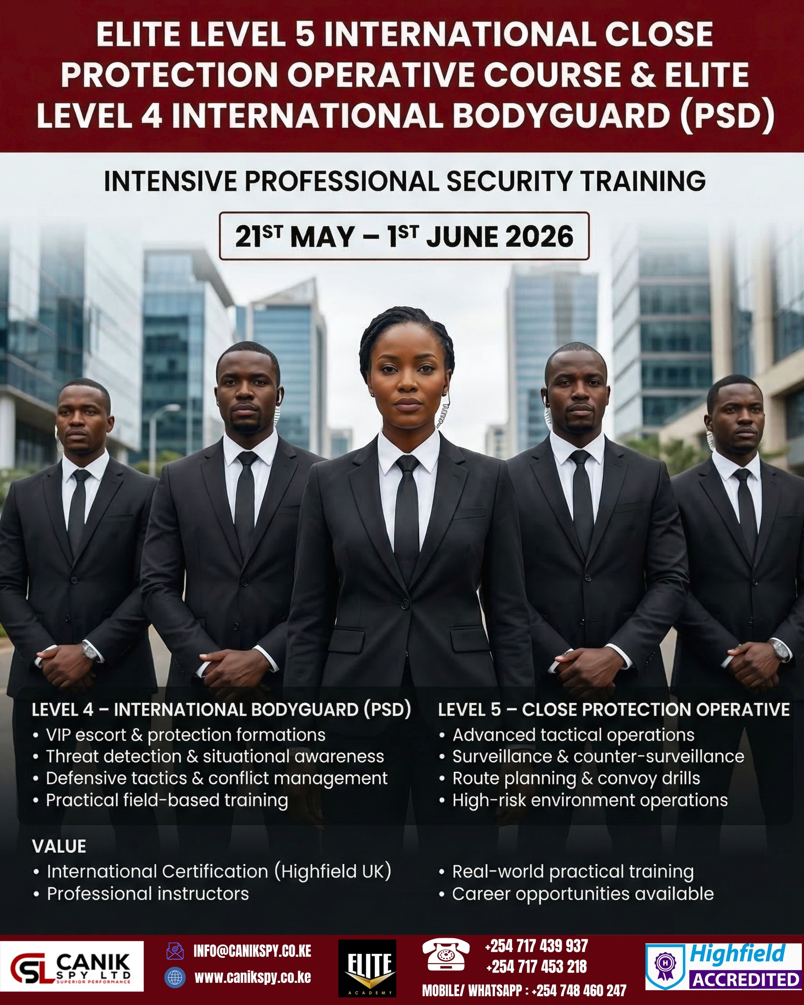 ELITE LEVEL 4 & LEVEL 5 INTERNATIONAL TRAINING